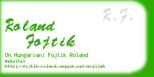 roland fojtik business card